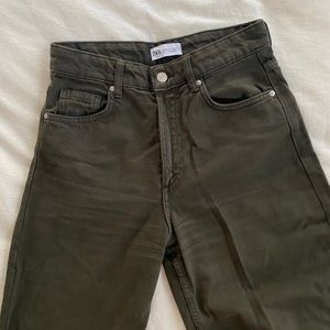 Zara Wide Leg Cut Off Crop Pant